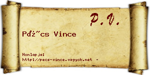 Pécs Vince névjegykártya