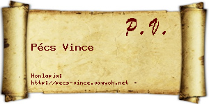 Pécs Vince névjegykártya