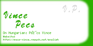 vince pecs business card